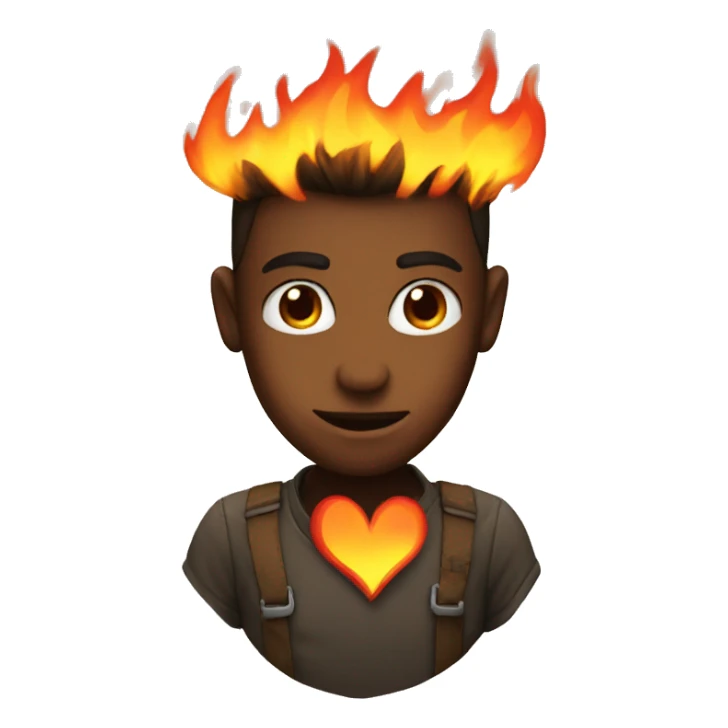 fire heart sticker