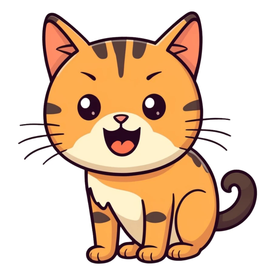 brown cat in shock sticker