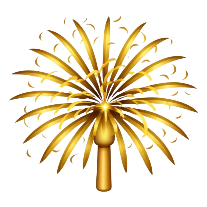 Gold fireworks realistic  sticker