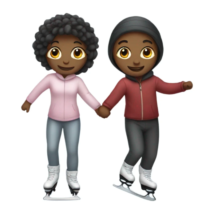 2 ice skaters holding hands sticker