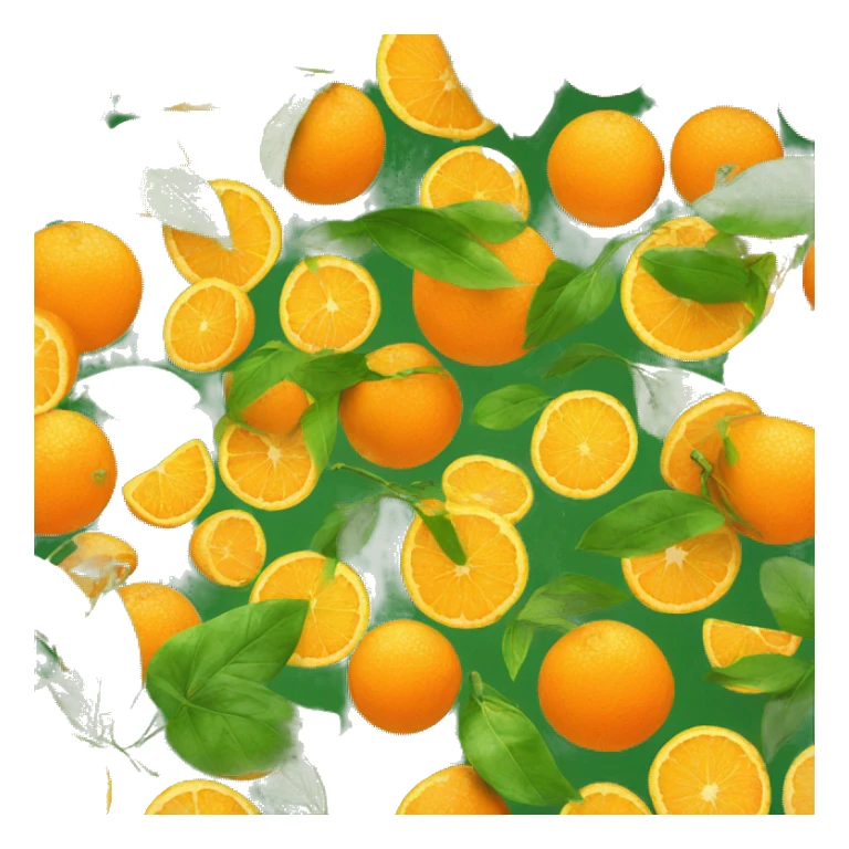 orange with shine and green leaf sticker