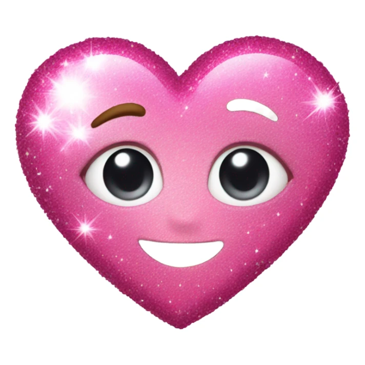 Pink sparkly heart  sticker