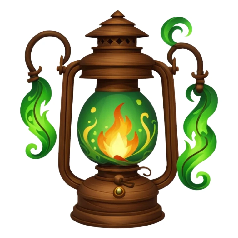 green fire brown lanttern sticker