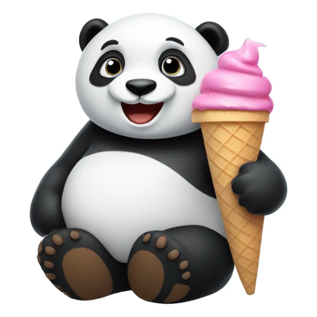 Panda eating ice cream sticker
