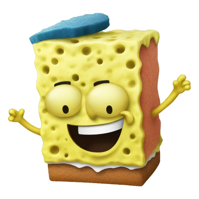 sponge bob in the party sticker