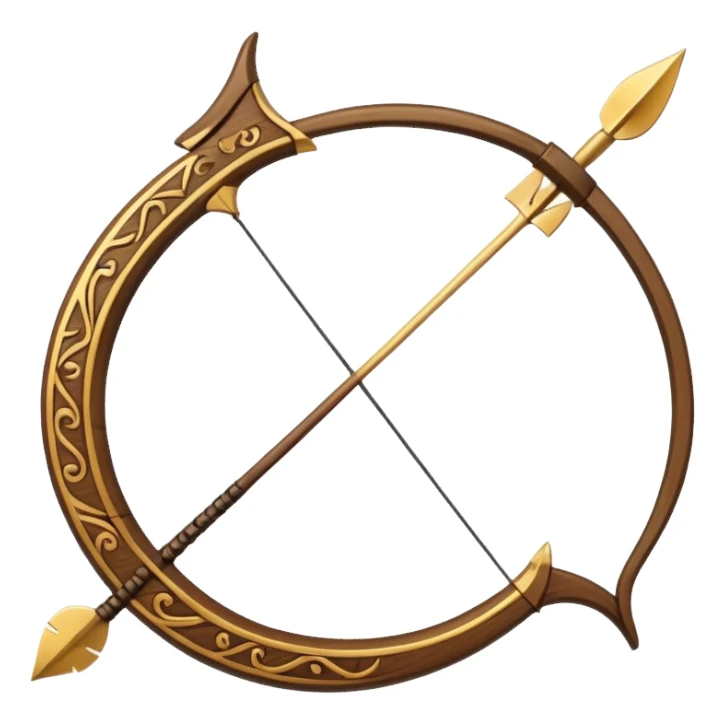 bow and arrow with letter 'A'  sticker