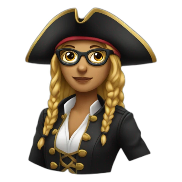 Female pirate with glasses sticker
