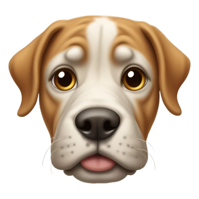 dog with wrinkly human nose sticker