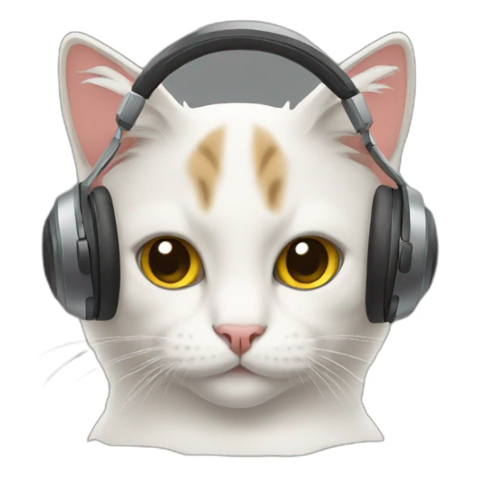 cat with headphones sticker