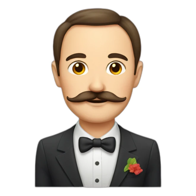 russian moustache husband with fish sticker