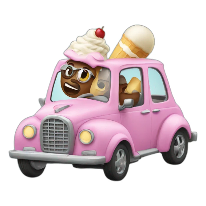 driving with ice cream sticker