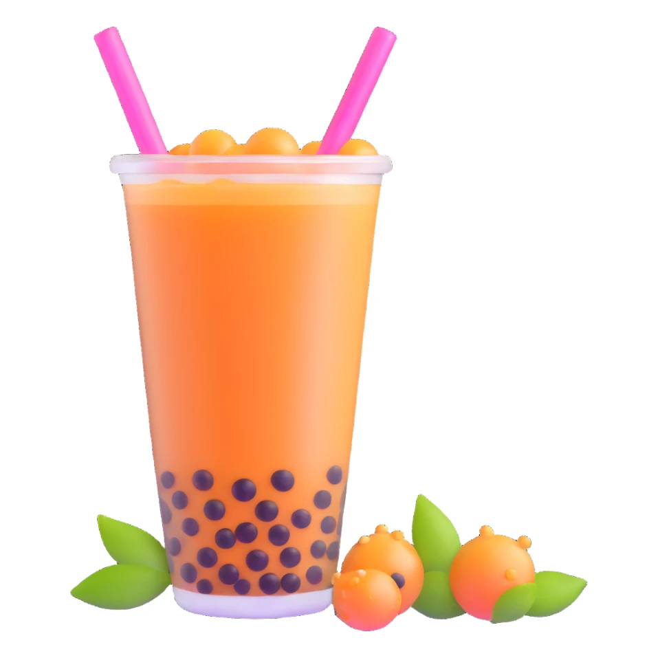 bubble tea with boba pearls sticker