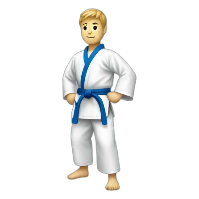Karate blue belt with gi sticker