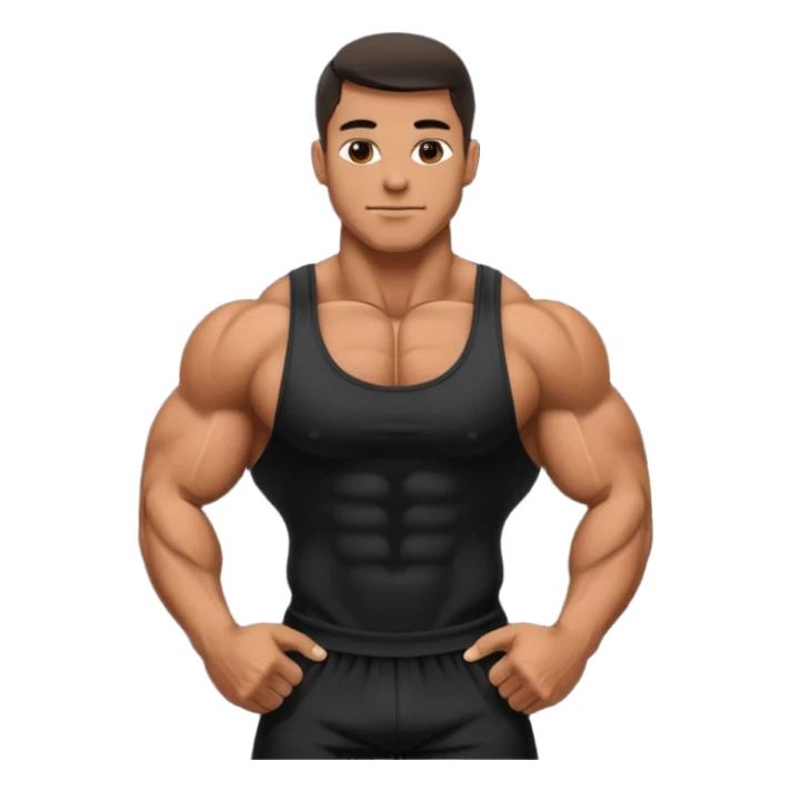 bodybuilder wearing black sticker