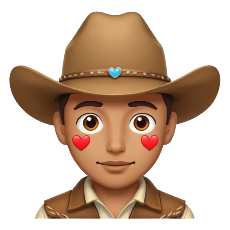 cowboy with heart eyes  sticker