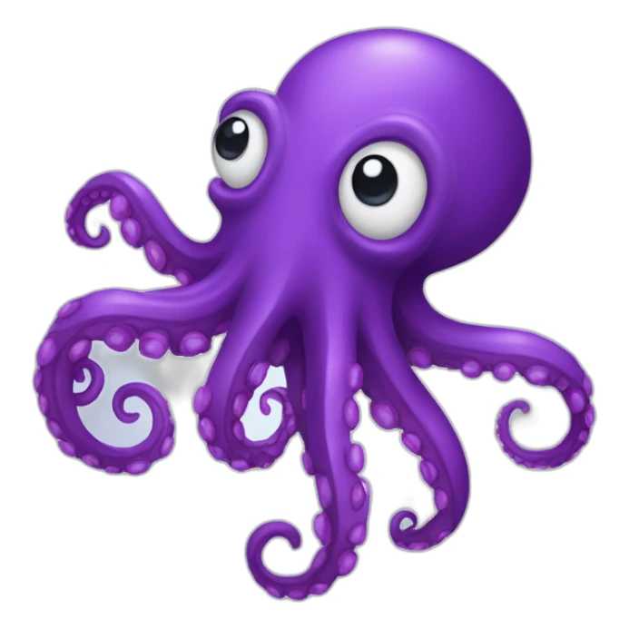 purple octopus send paper plane sticker