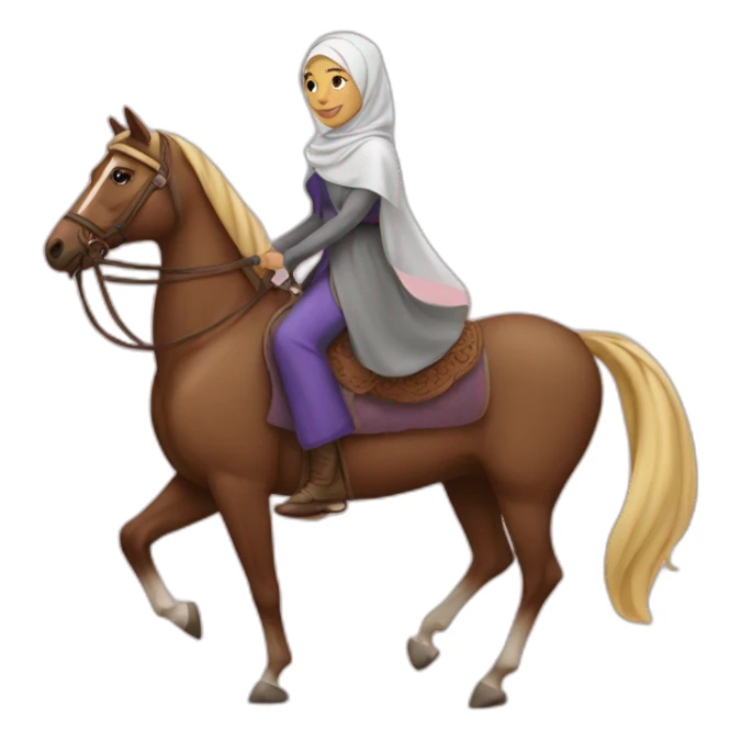 Hijabi women on a horse sticker