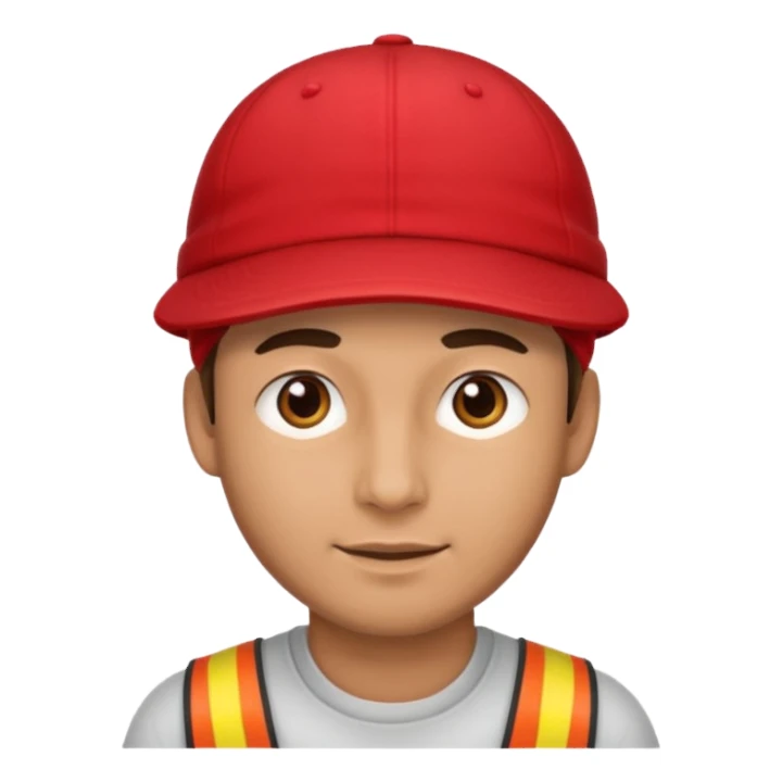 man with red cap sticker