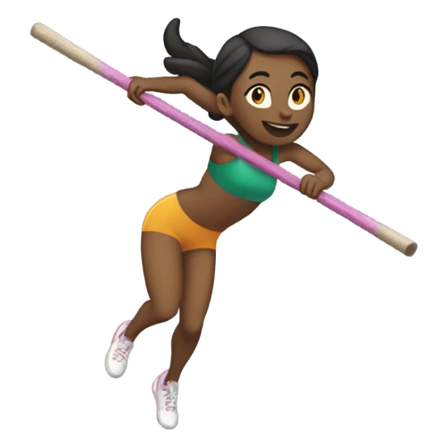 Girl pole vaulting sticker