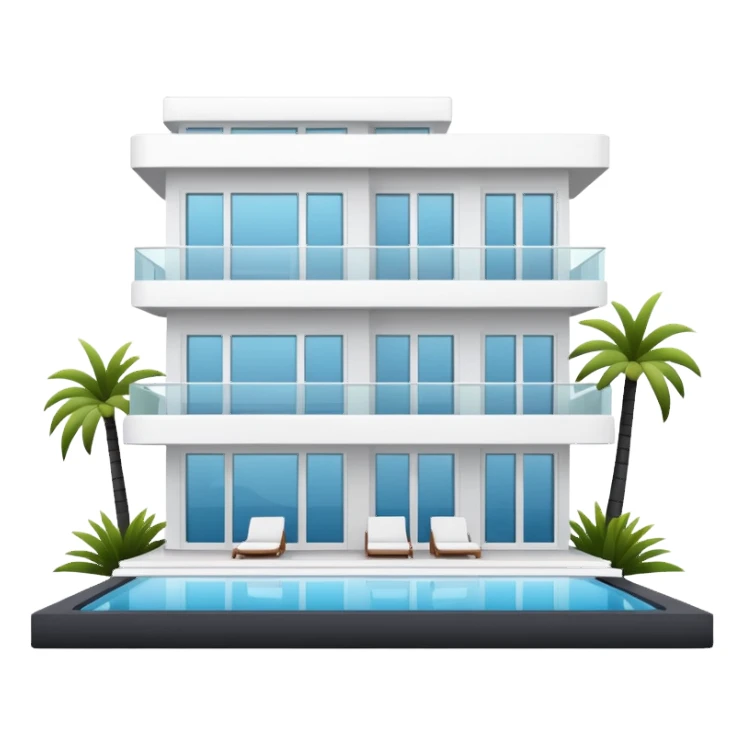 white 3 floor modern luxurious villa sticker