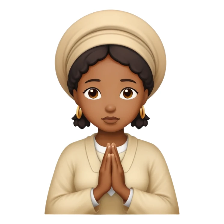 Black woman praying sticker