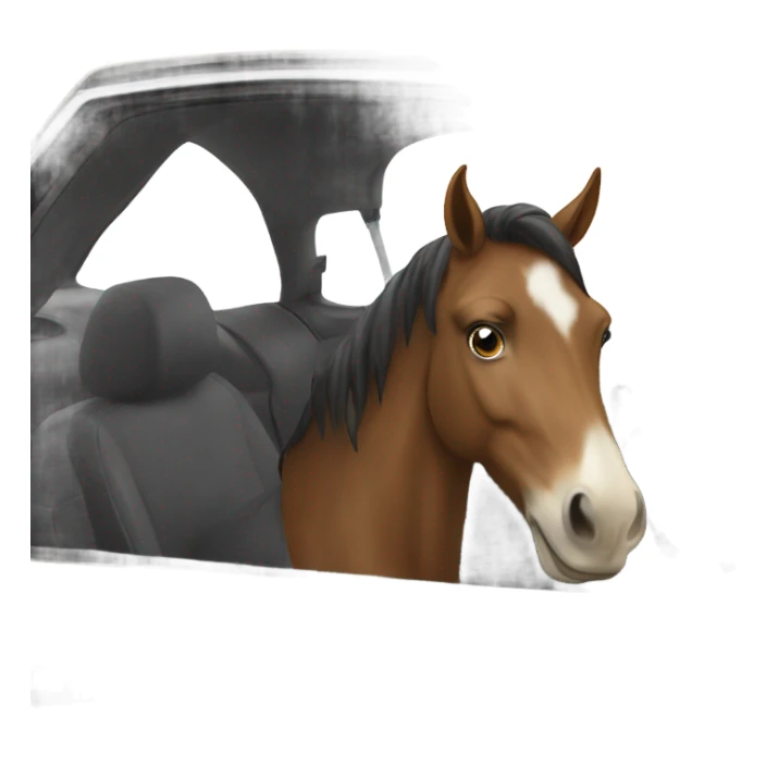 Horse driving car sticker