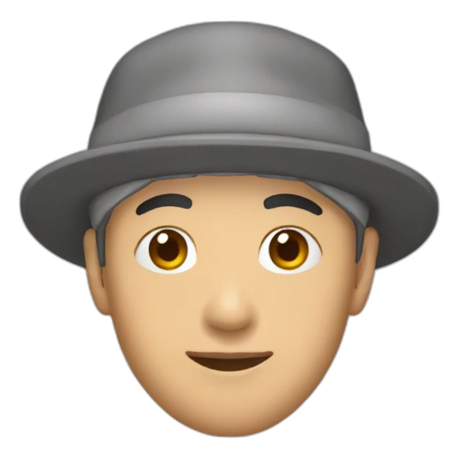 asian guy wearing a sardine hat sticker