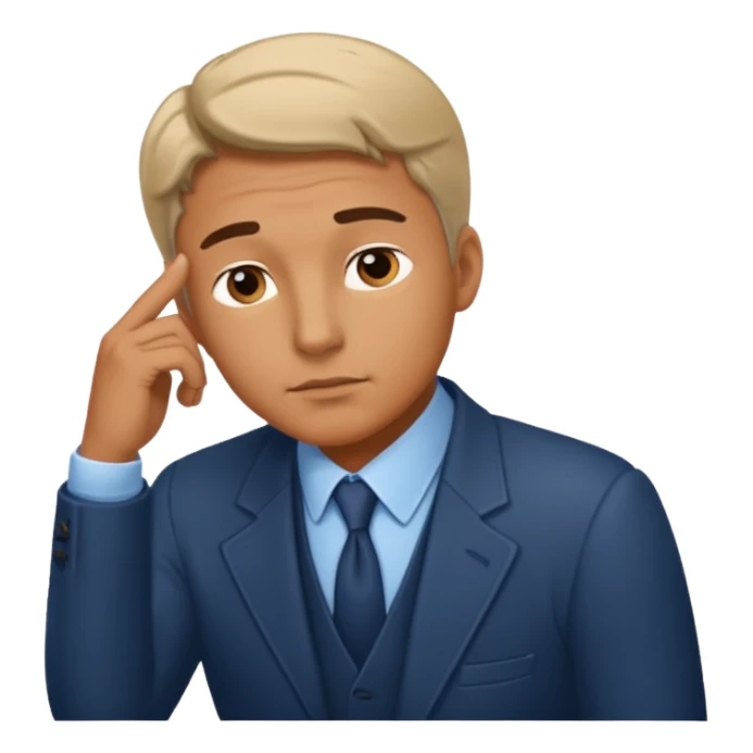 Rich man asking himself a question, thoughtful sticker