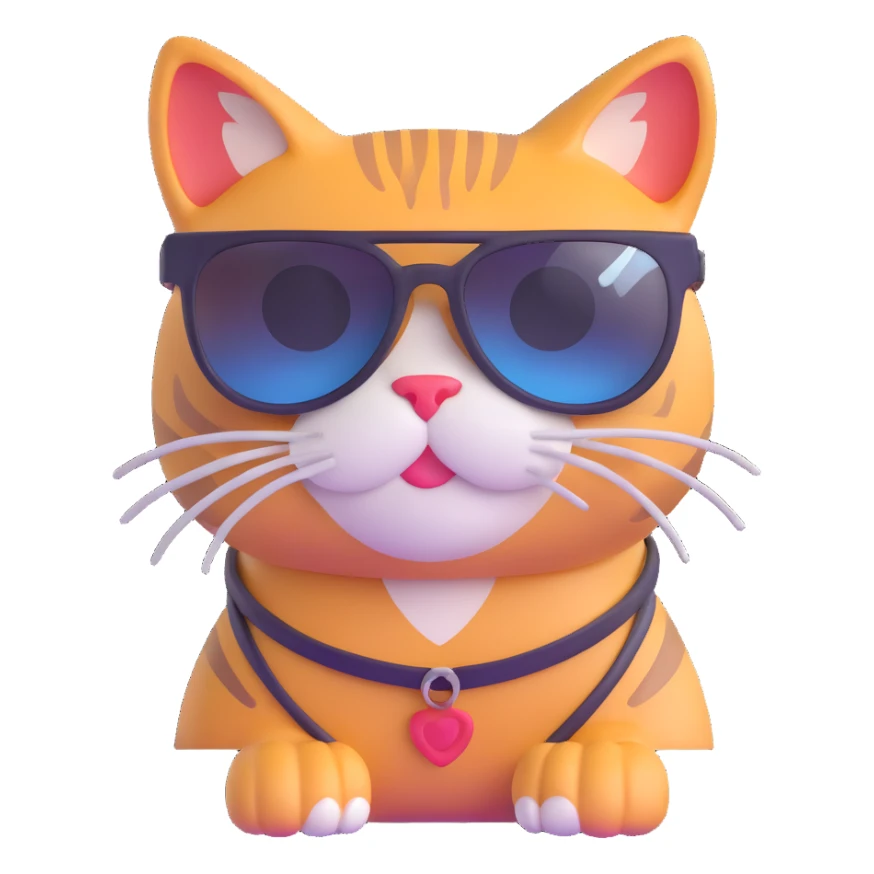 cat wearing sunglasses sticker