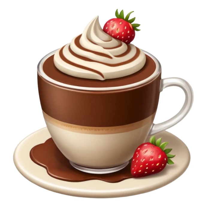 cappucino de chocolate 🍫 com moranguinho sticker