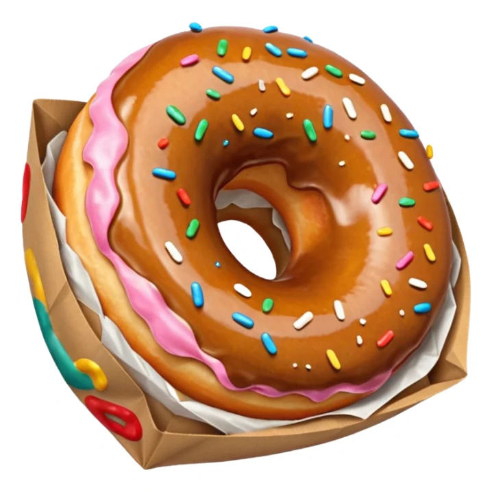 donut in paper bag sticker