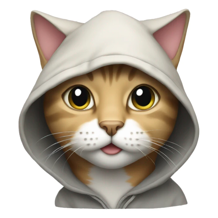 A cat in a hoodie sticker