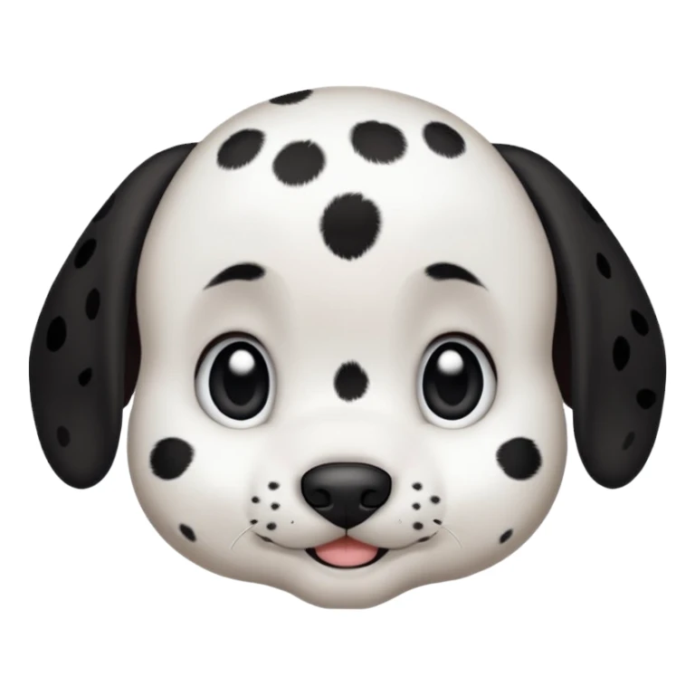 white baby Dalmatian only face sticker