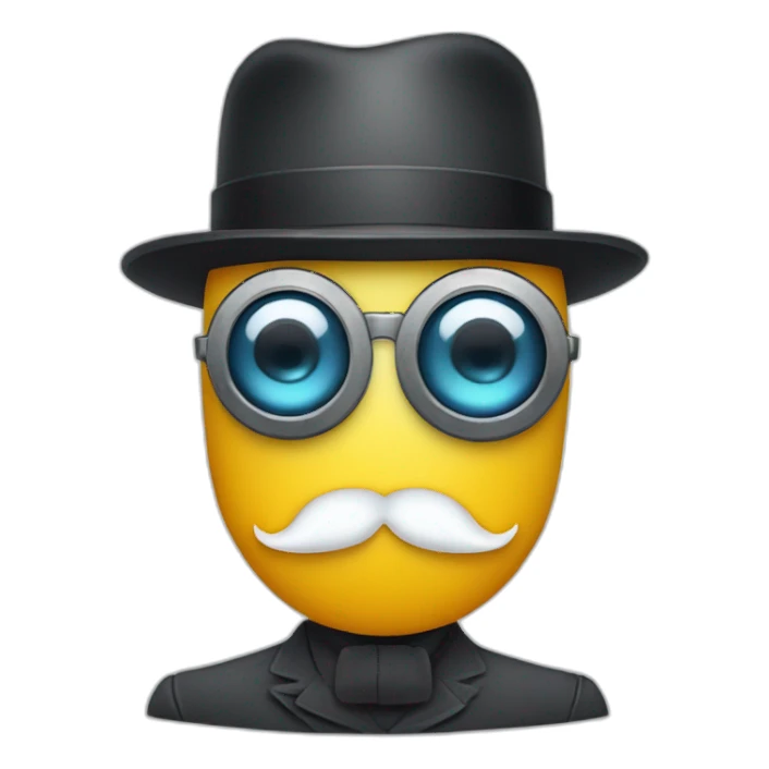 robot with one eye a mustache a bowler hatses sticker