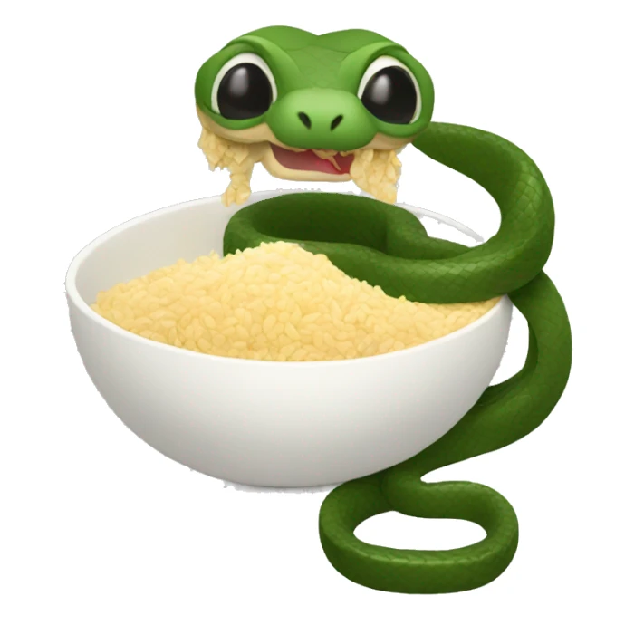Snake eating rice sticker