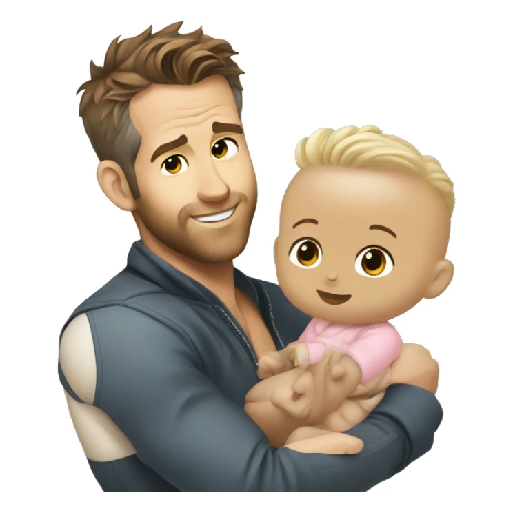 Ryan Reynolds and a baby sticker