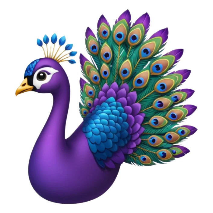 pluma de pavo real morada sticker