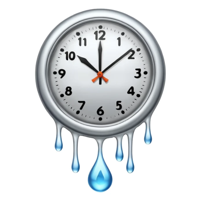 melting clock sticker