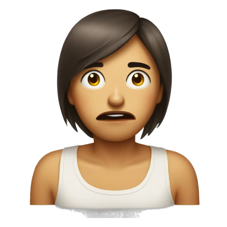 Egg lip bite weary  sticker