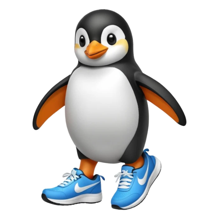 Penguin wearing Nike shoes  sticker