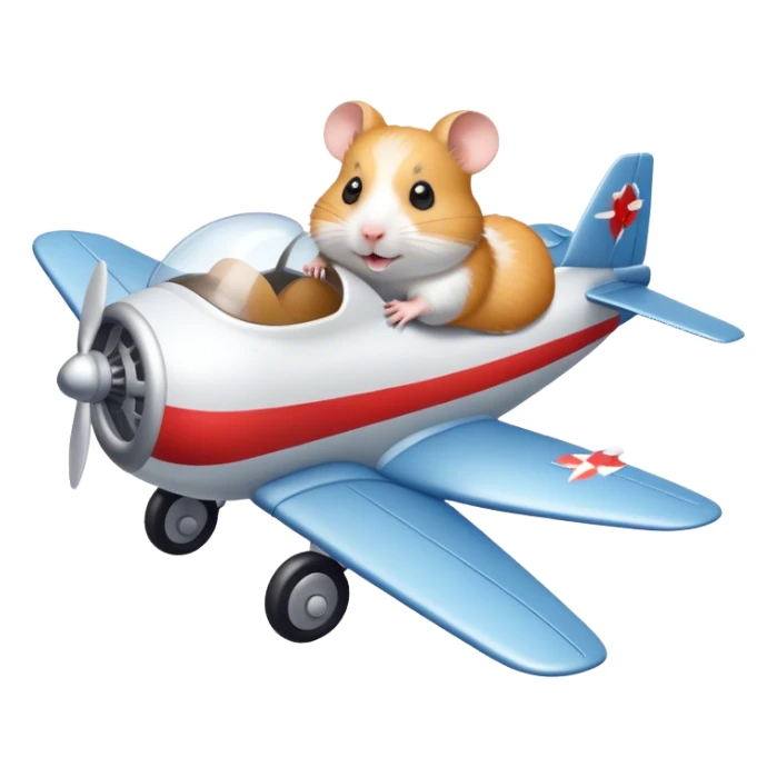 Hamster riding a plane sticker