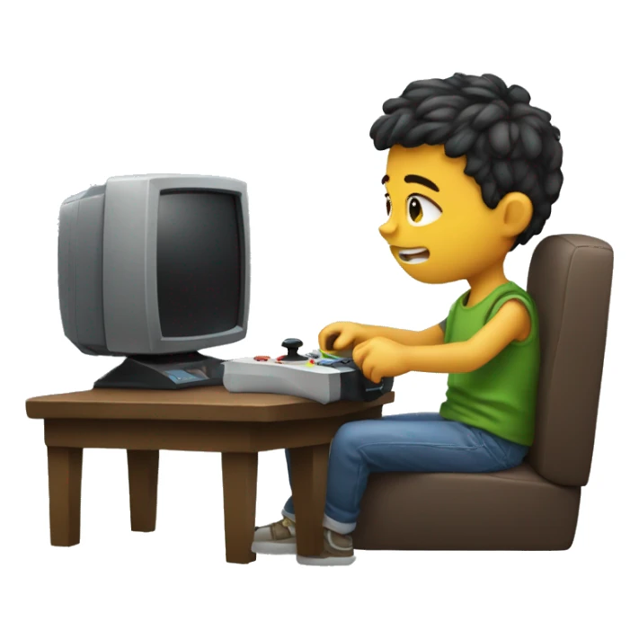 Kid playing video game sticker