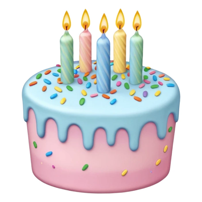 1 layer pastel birthday cake sticker