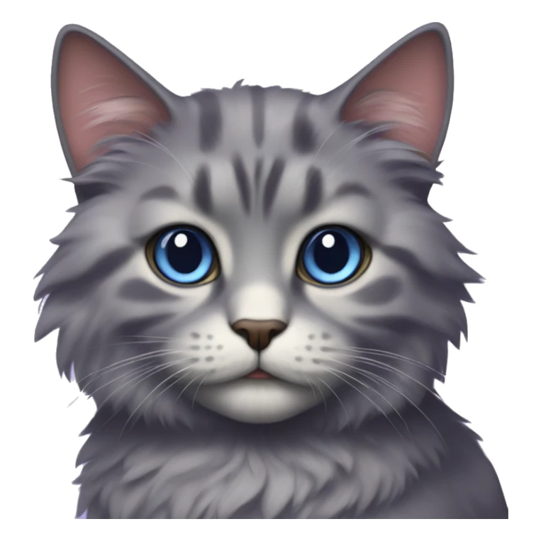 fluffy purlue cat with painti it sticker