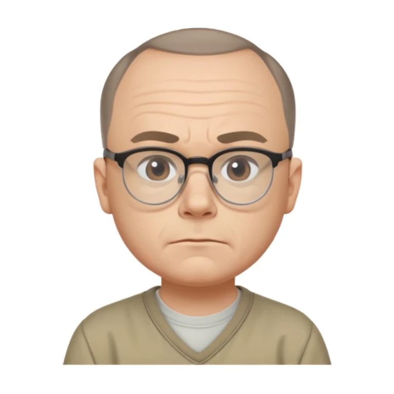 Carl from Sling Blade, neutral expression, full body, shown from sidee sticker