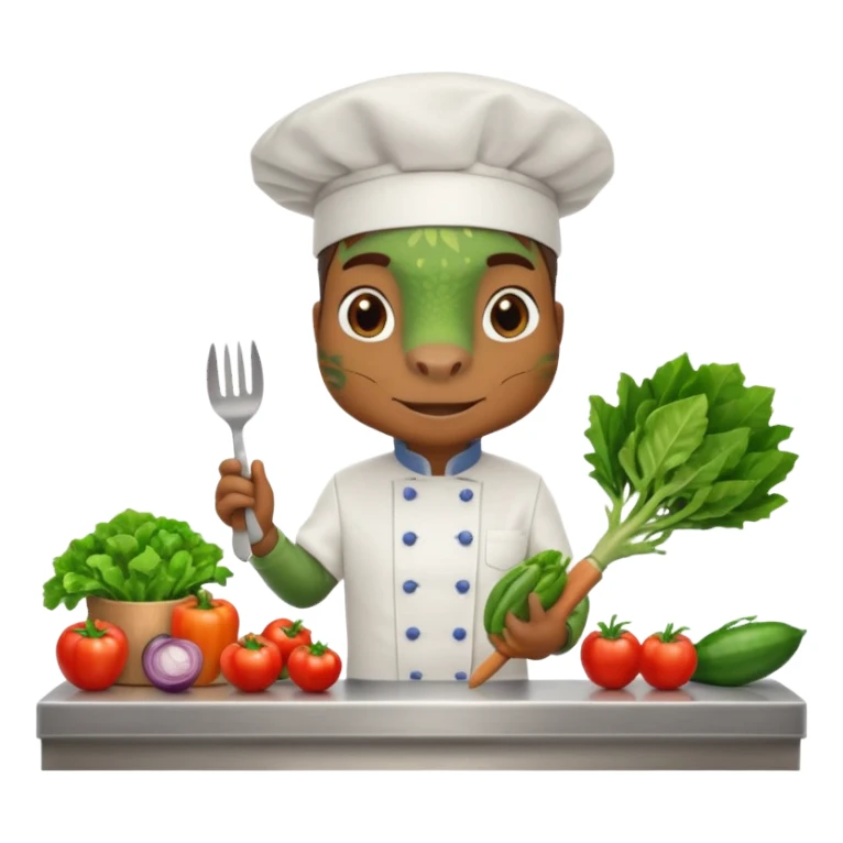 iguana chef with kitchen counter sticker