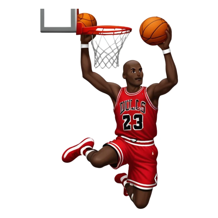 Michael Jordan dunking basketball on LeBron  sticker