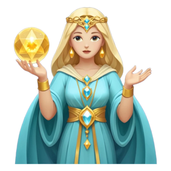 fantasy magic tarot card low poly goddess sticker