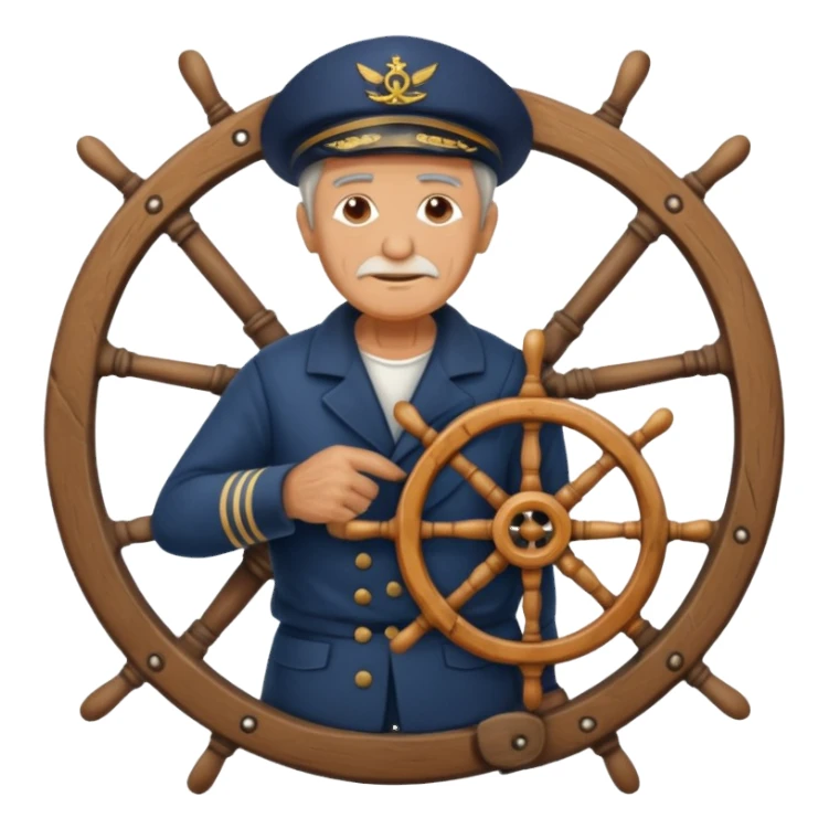 old sailor with a ship wheel sticker
