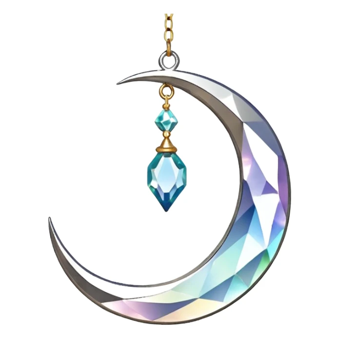 Hanging crystal crescent moon suncatcher  sticker